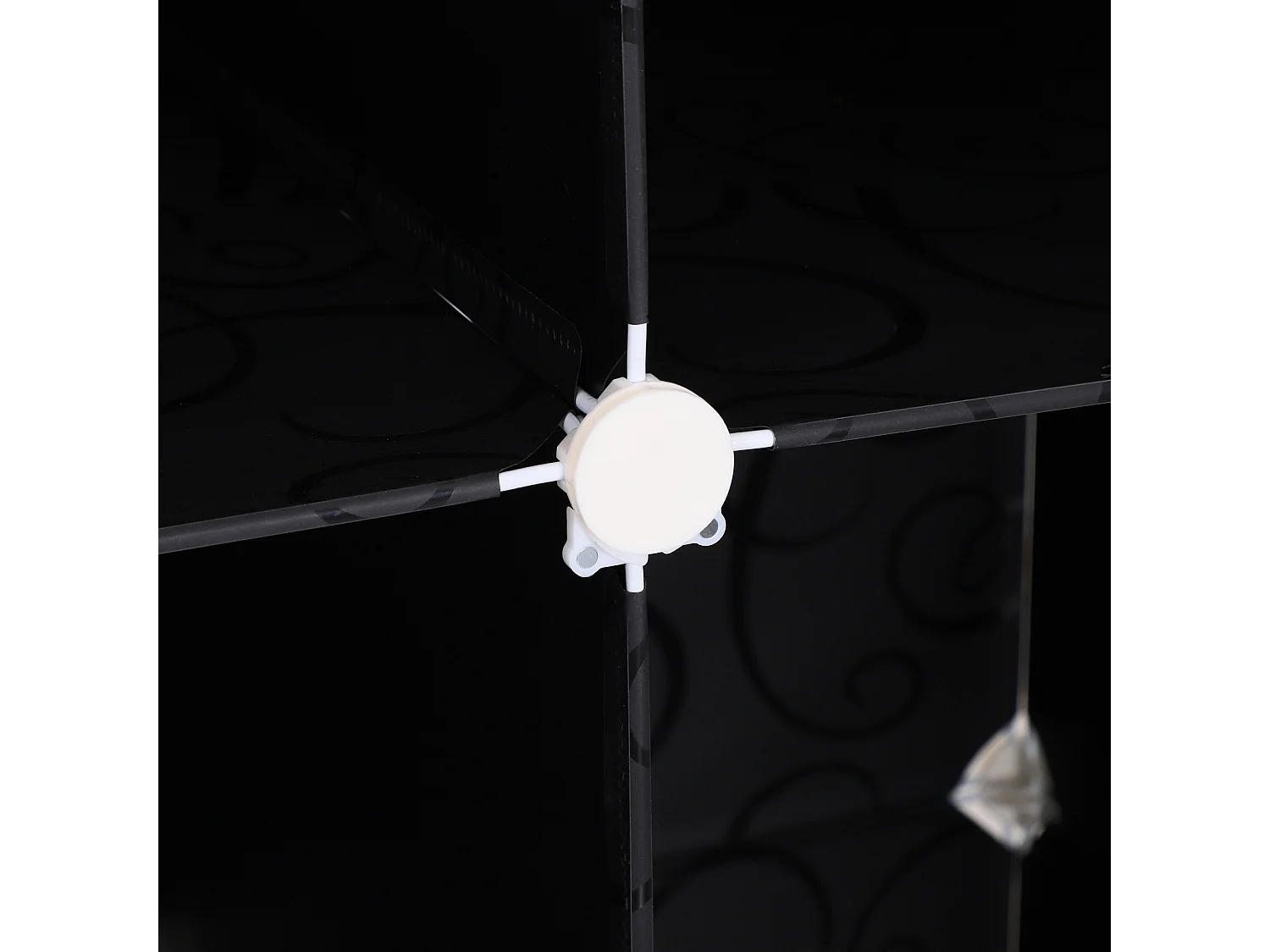 Armadio guardaroba modulare a cubi in pp 111x47x145 cm bianco nero