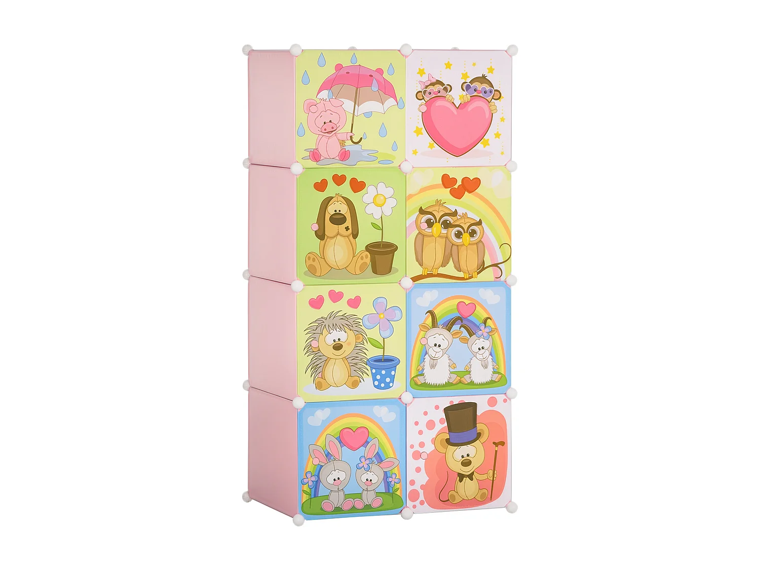 Mobile scarpiera modulabile salvaspazio 8 cubi in acciaio e pp