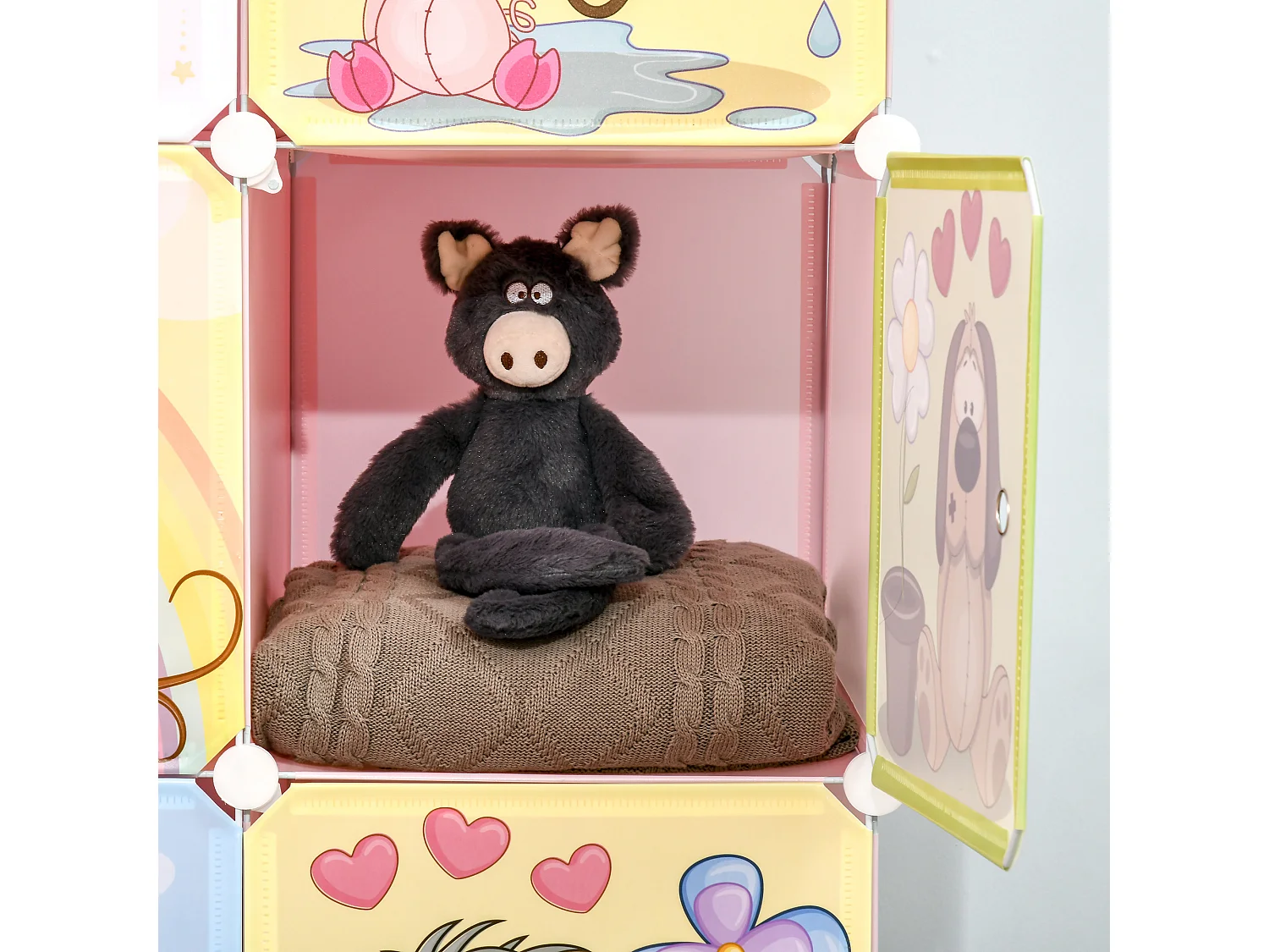 Mobile scarpiera modulabile salvaspazio 8 cubi in acciaio e pp