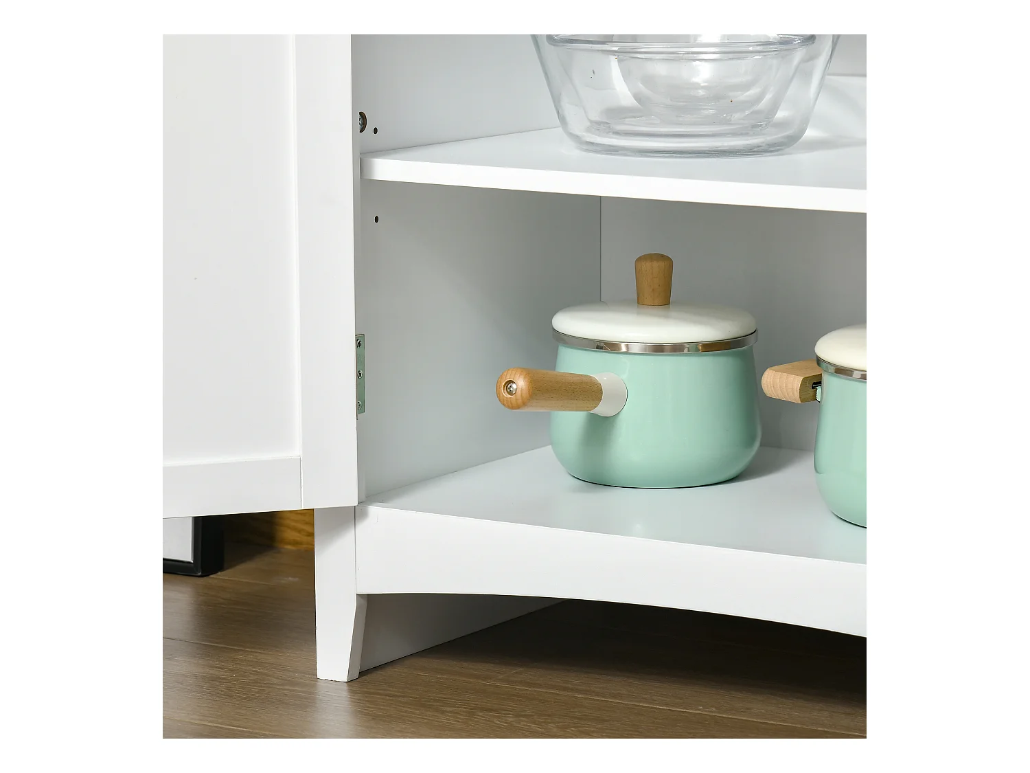 Mobile dispensa alto con armadietti ripiani e piano d'appoggio