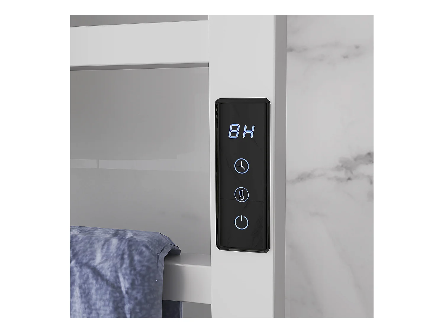 Scaldasalviette elettrico smart a 10 barre in acciaio bianco