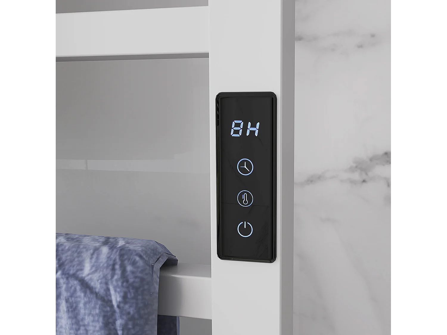 Scaldasalviette elettrico smart a 10 barre in acciaio bianco