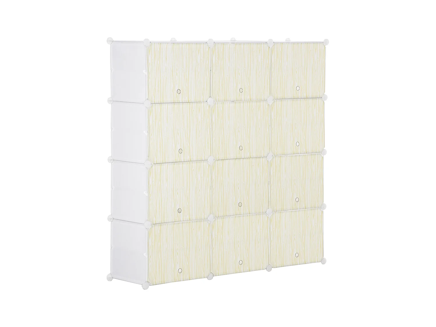 Mobile scarpiera modulare 12 cubi in pp e acciaio con fori