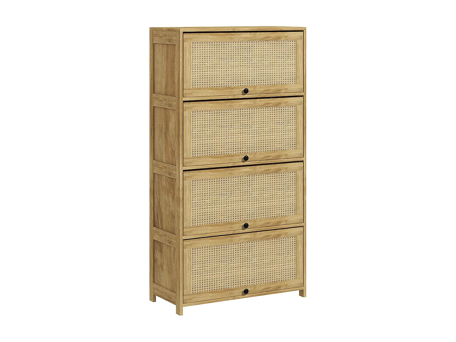 Mobile cucina stile boho con 4 ante a ribalta in truciolato e rattan