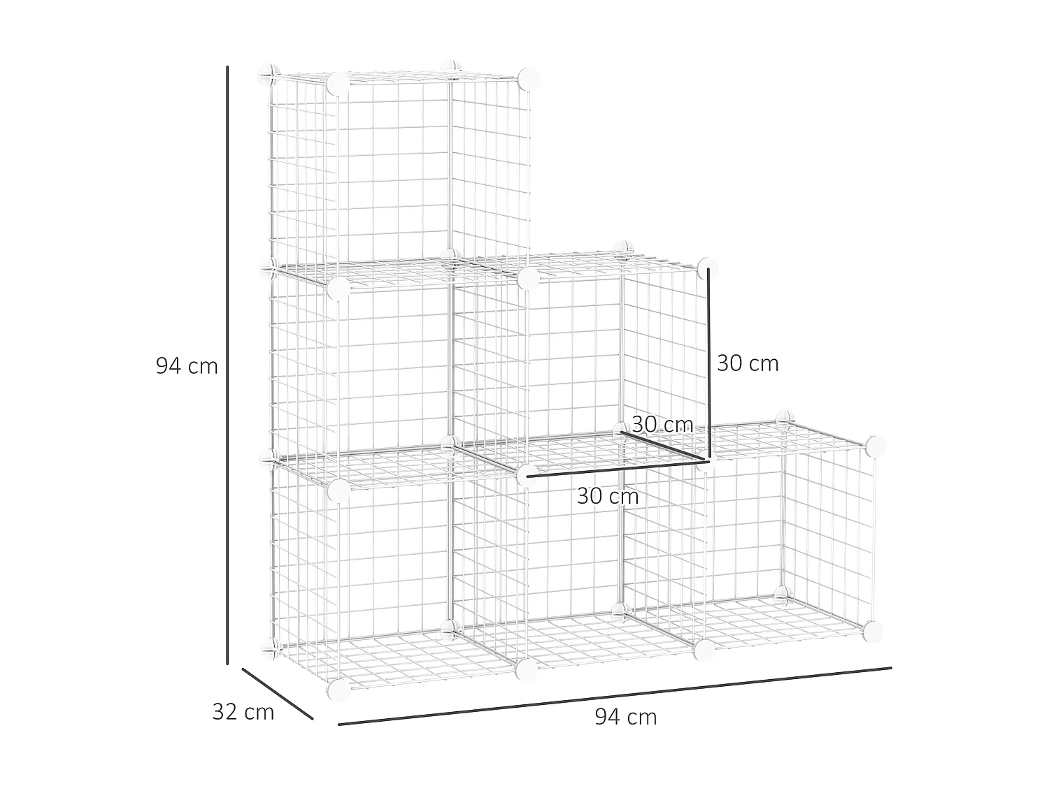 Mobile scarpiera modulabile salvaspazio 6 cubi in acciaio e pp