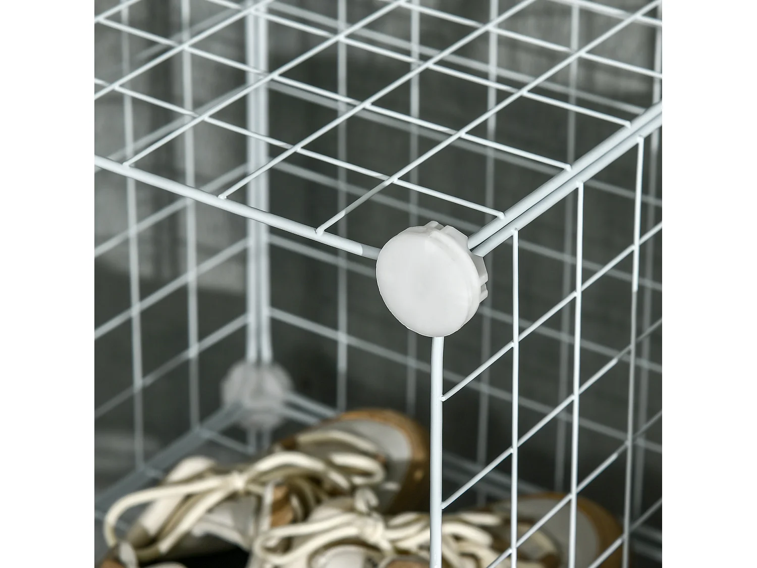 Mobile scarpiera modulabile salvaspazio 6 cubi in acciaio e pp