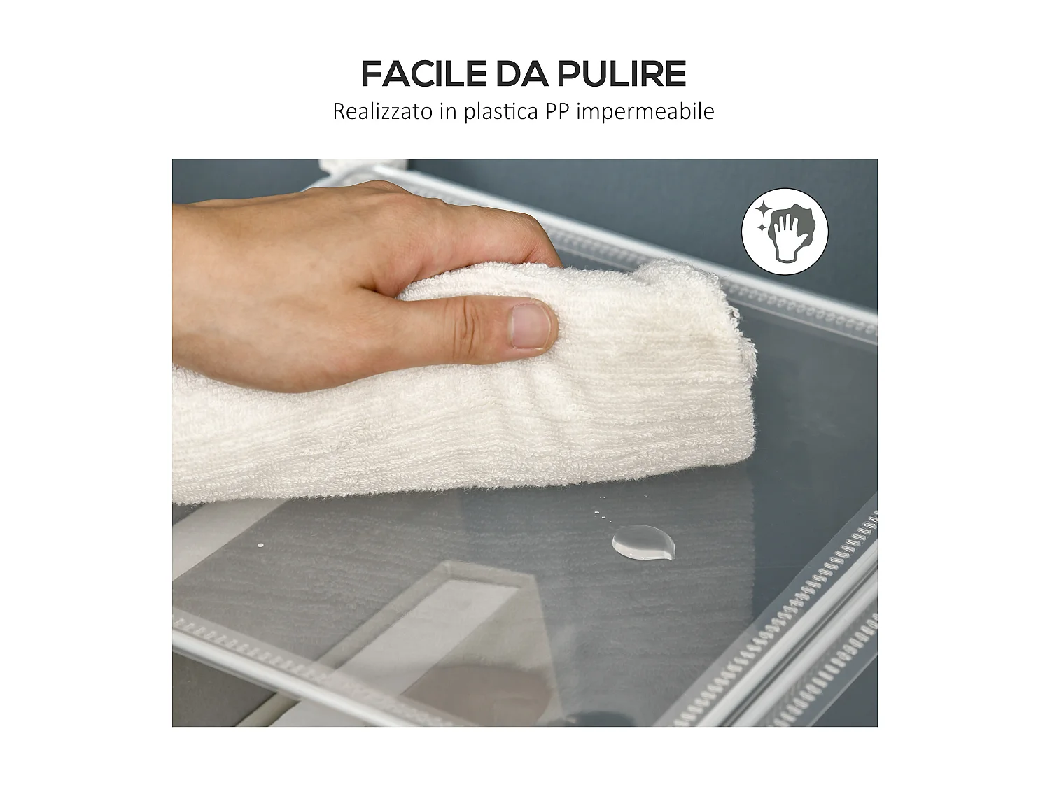 Scarpiera moderna salvaspazio 6 cubi in plastica pp trasparente