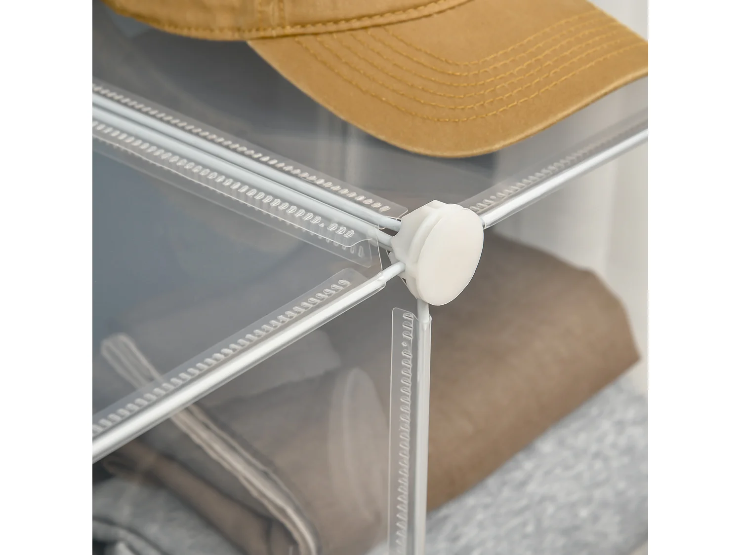 Scarpiera moderna salvaspazio 6 cubi in plastica pp trasparente