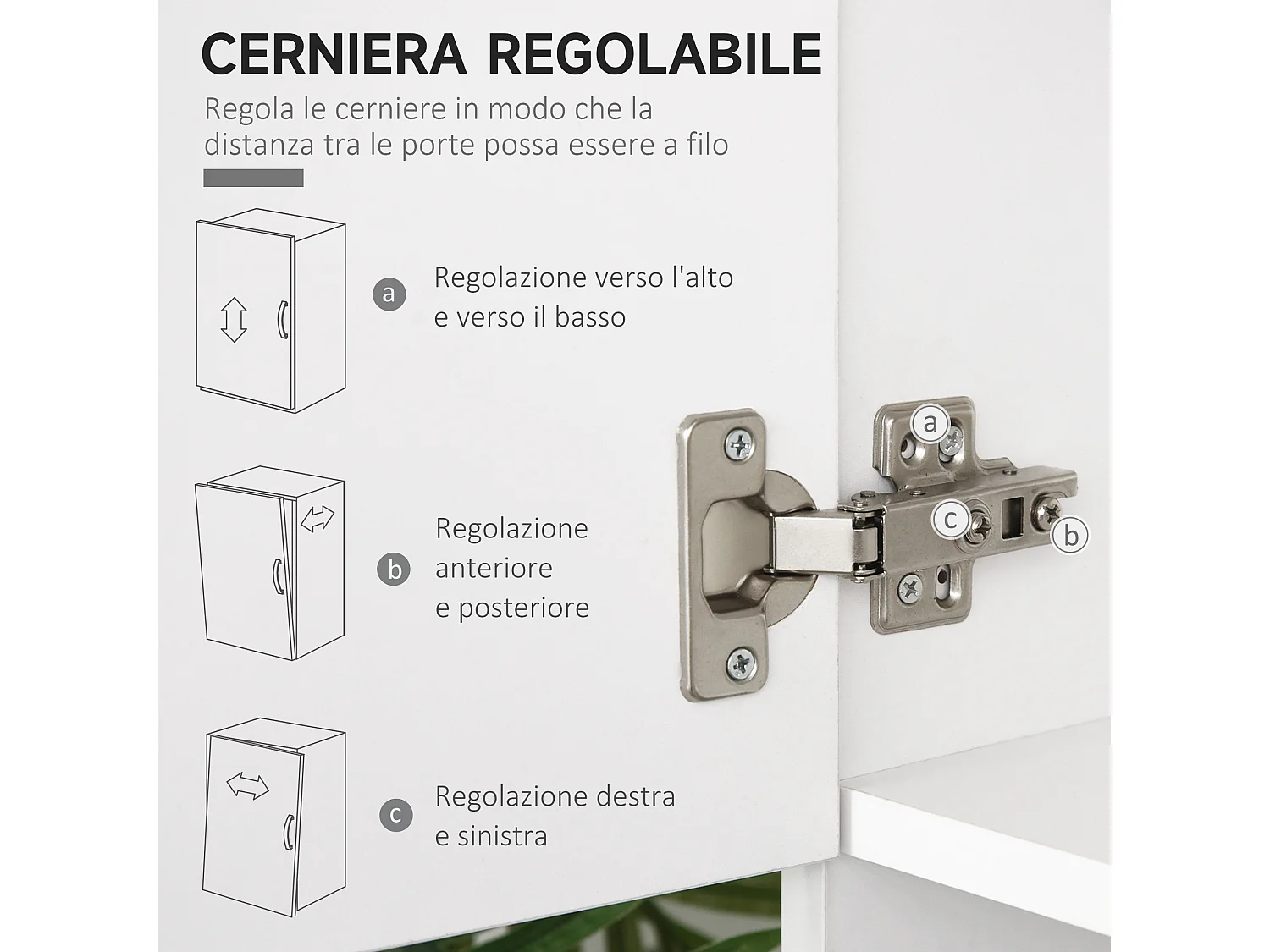 Credenza moderna da cucina con cassetti e ante in legno bianco grigio