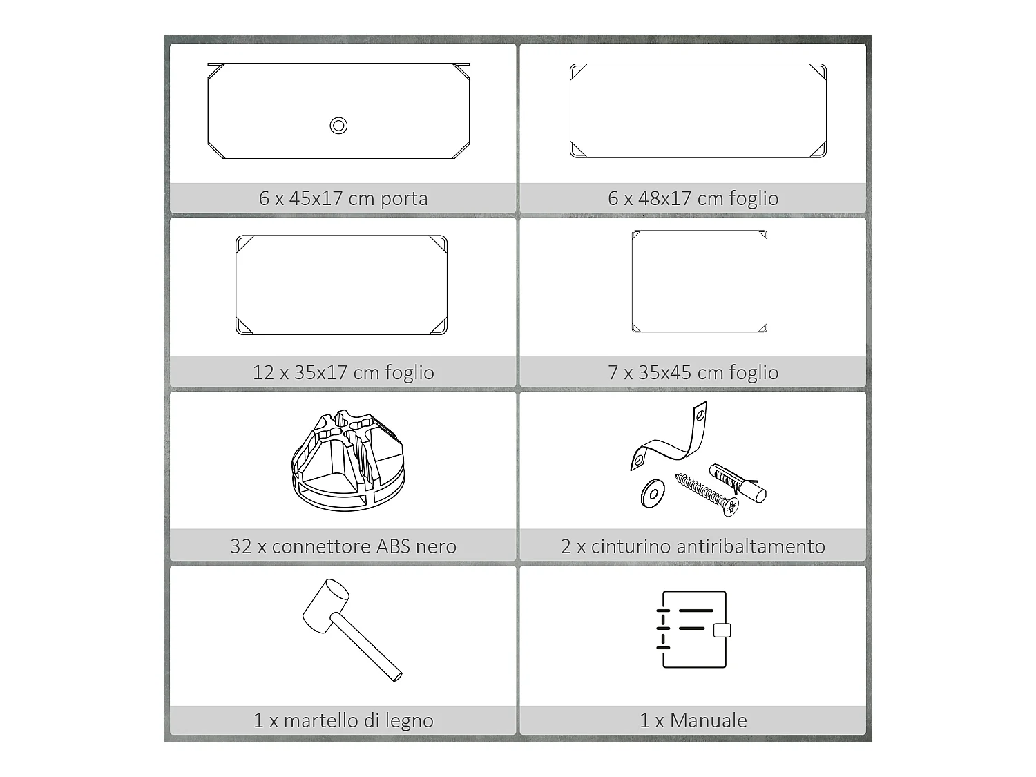 Mobile scarpiera modulabile salvaspazio 6 cubi in acciaio e pp