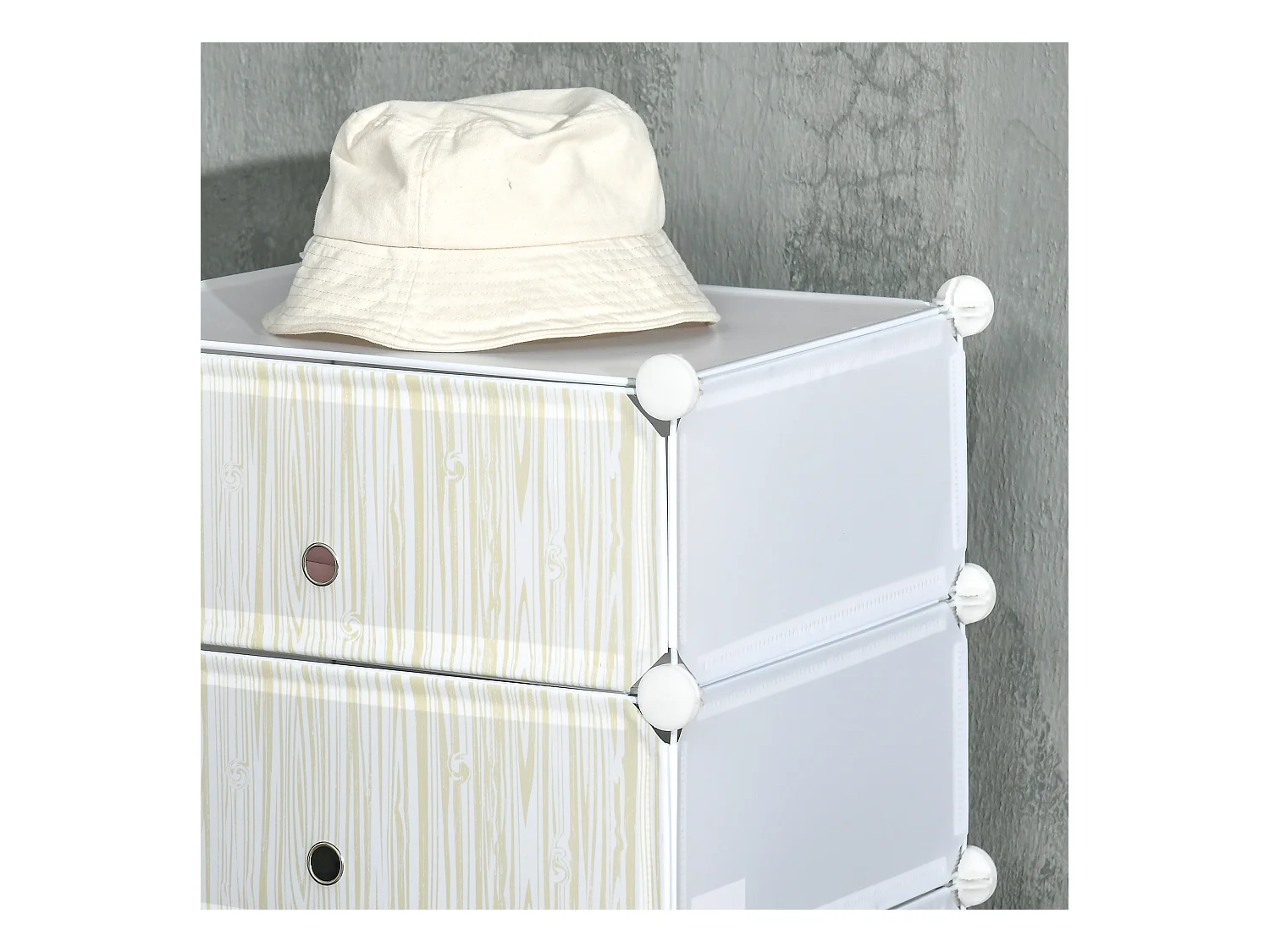 Mobile scarpiera modulabile salvaspazio 6 cubi in acciaio e pp