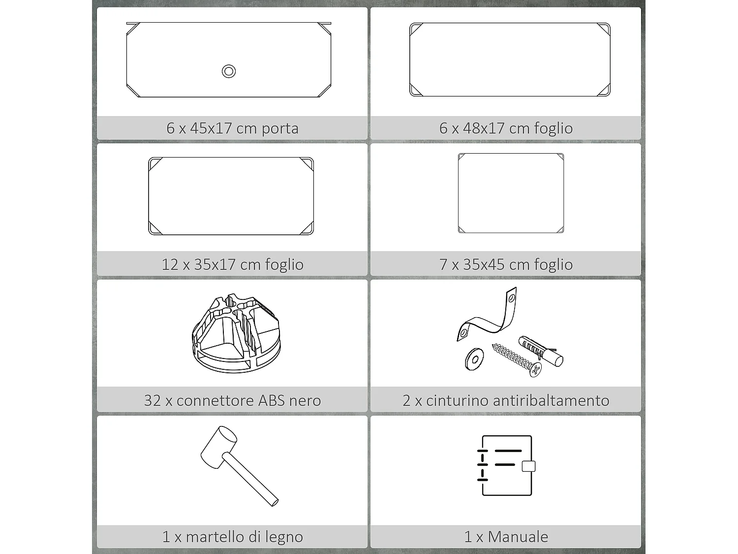 Mobile scarpiera modulabile salvaspazio 6 cubi in acciaio e pp