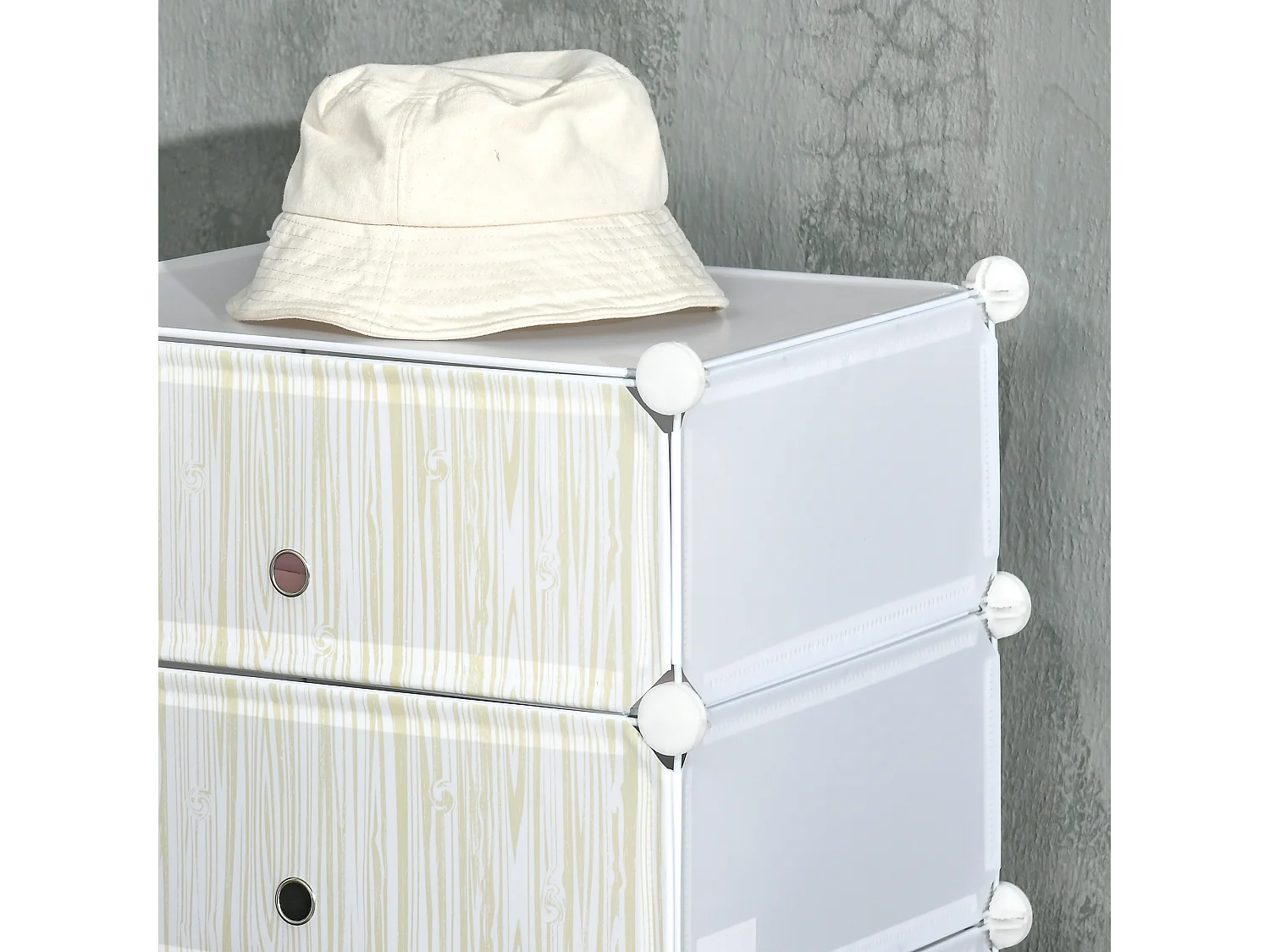 Mobile scarpiera modulabile salvaspazio 6 cubi in acciaio e pp