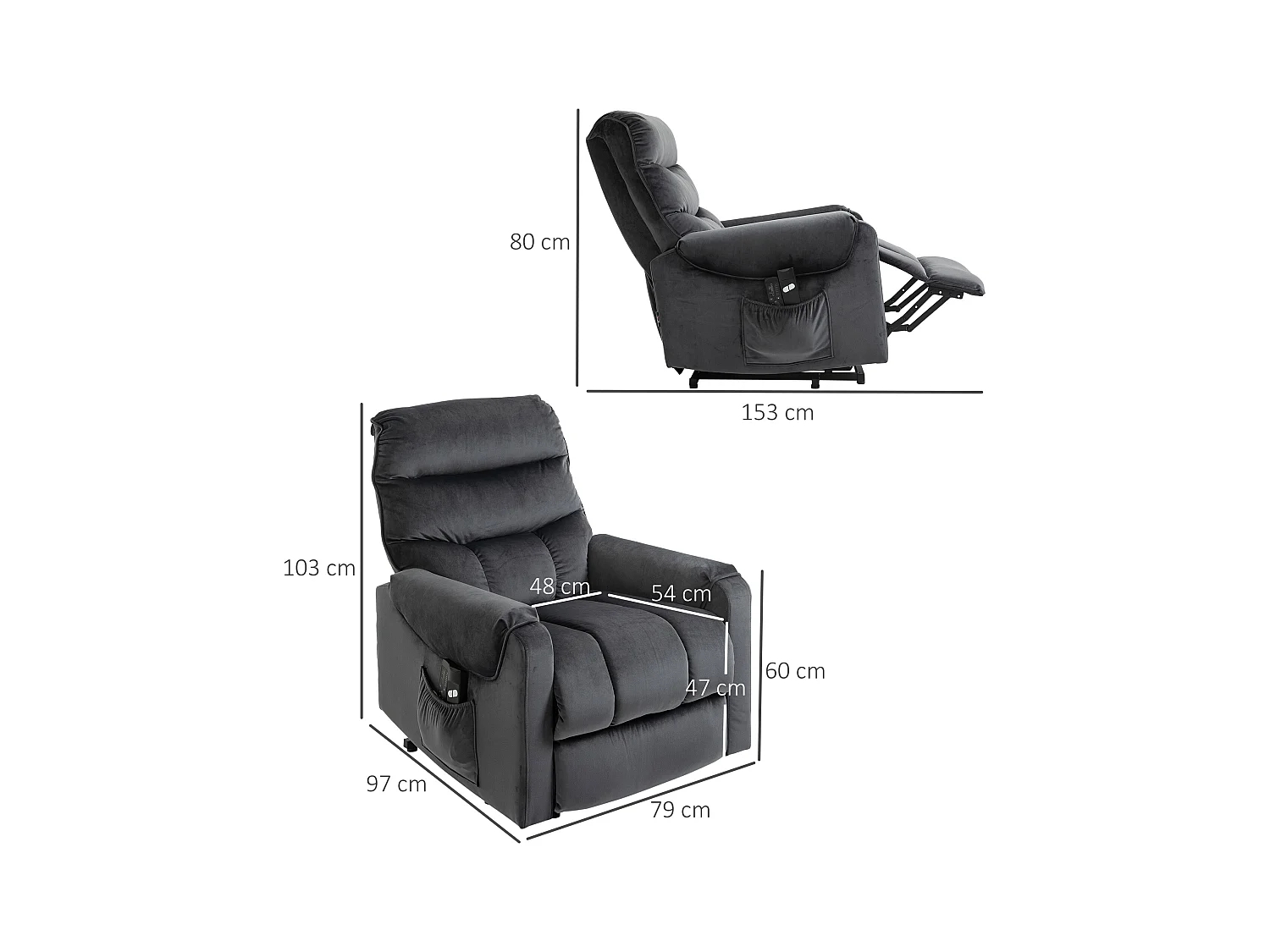 Poltrona relax alzapersona massaggiante reclinabile a 135°