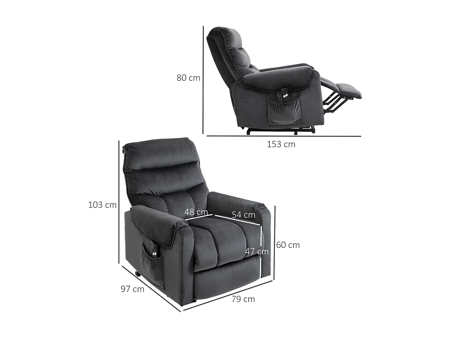 Poltrona relax alzapersona massaggiante reclinabile a 135°