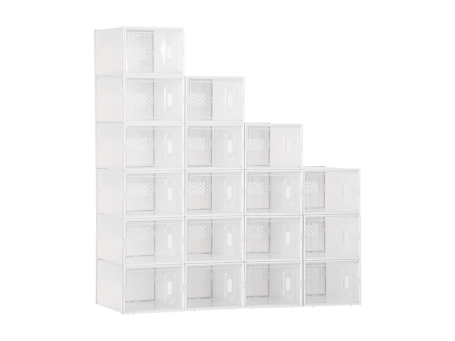 Mobile scarpiera rettangolare 18pz in plastica pp trasparente