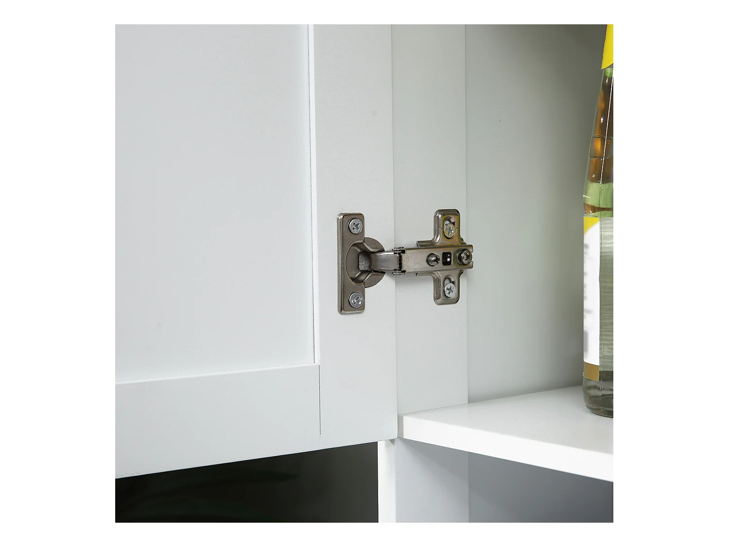 Mobile dispensa cucina con armadietti e cassetto in legno bianco