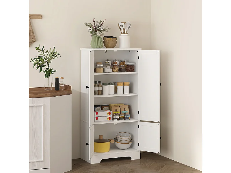 Credenza cucina con 2 armadietti e ripiano regolabile bianco