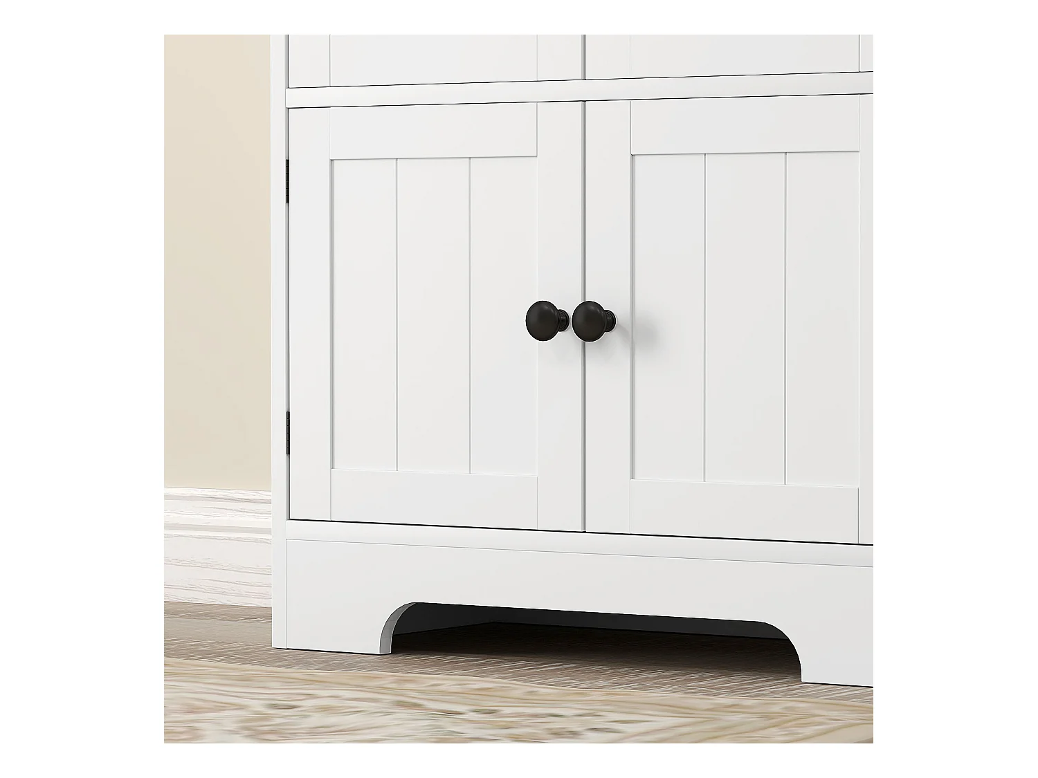 Credenza cucina con 2 armadietti e ripiano regolabile bianco