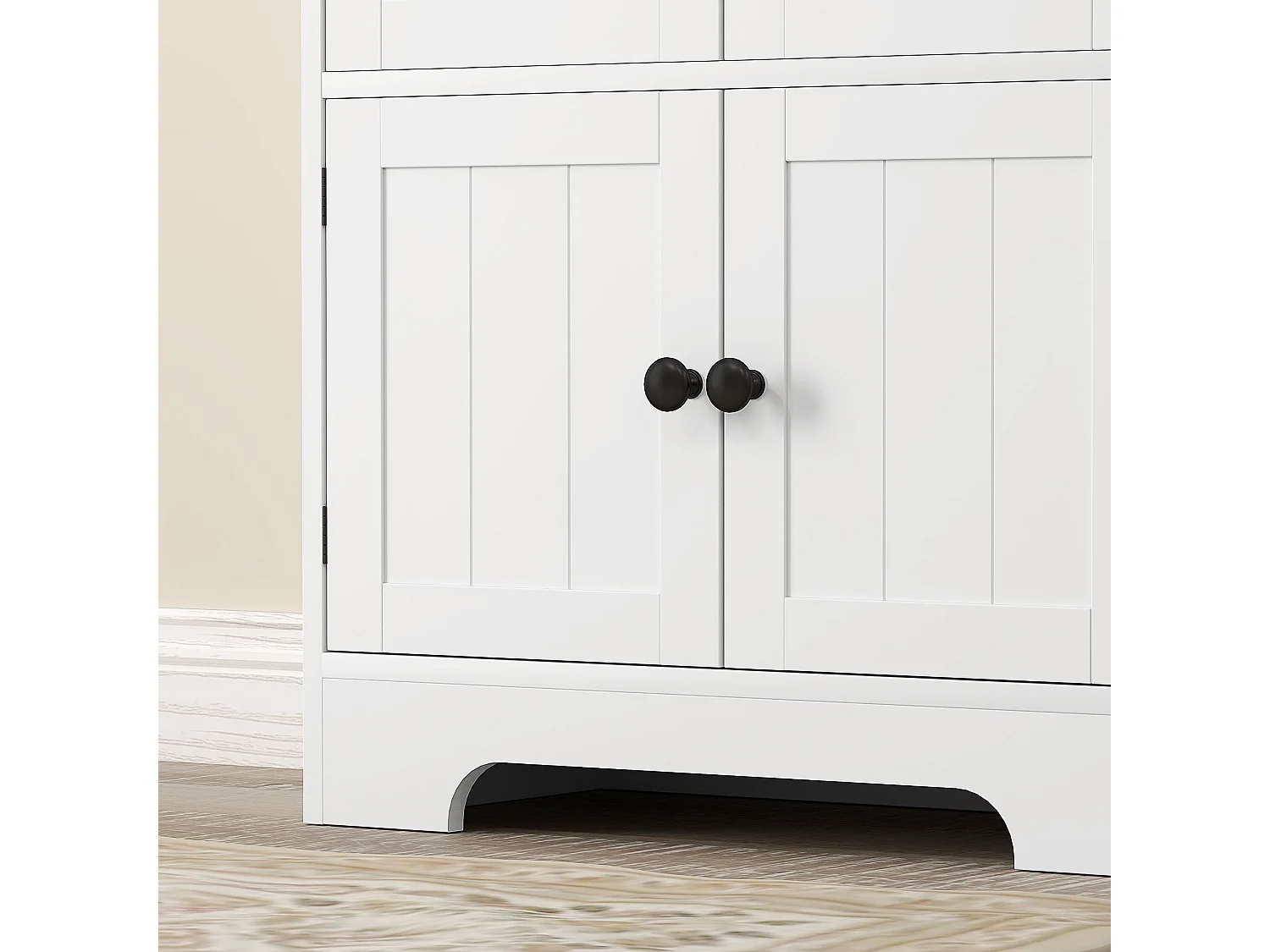 Credenza cucina con 2 armadietti e ripiano regolabile bianco