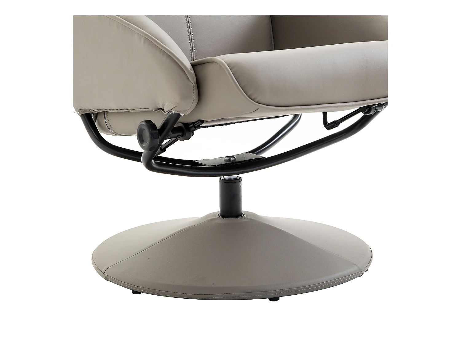 Poltrona relax reclinabile con poggiapiedi in similpelle grigio