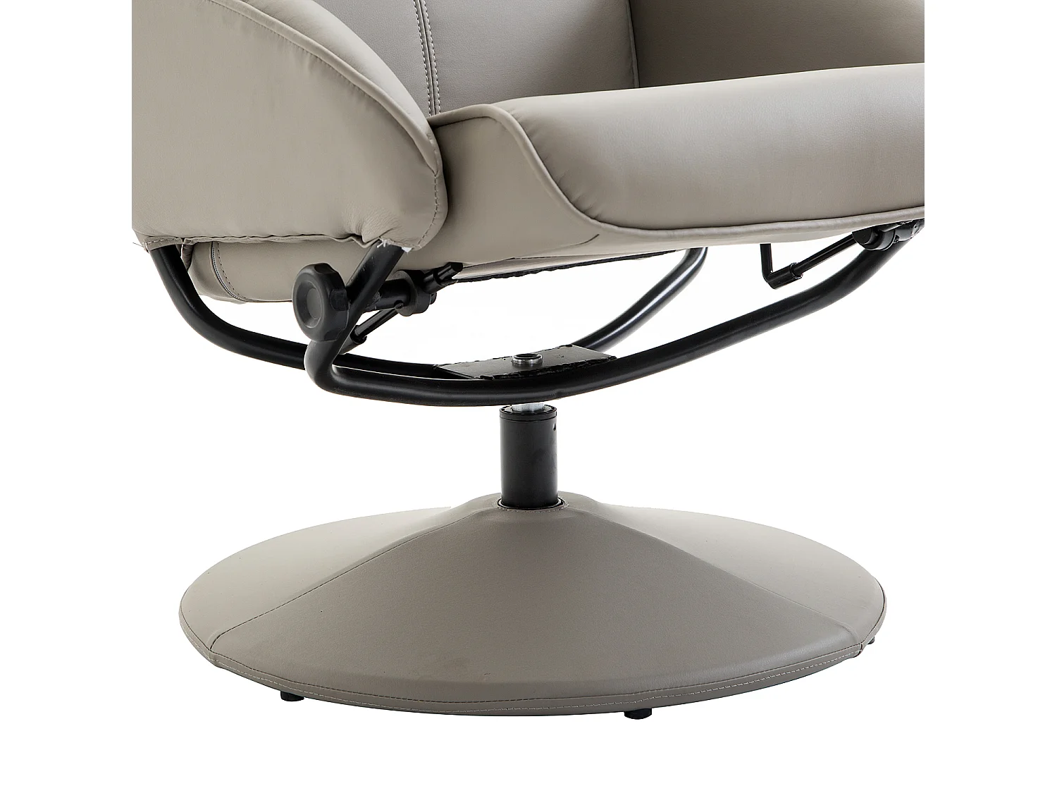 Poltrona relax reclinabile con poggiapiedi in similpelle grigio