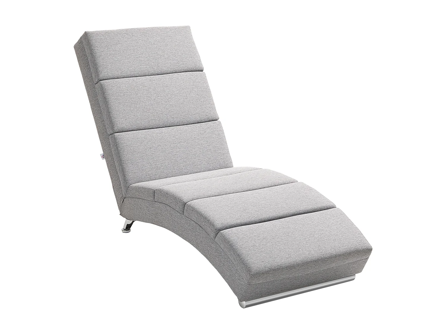 Chaise longue reclinabile con schienale alto in tessuto grigio