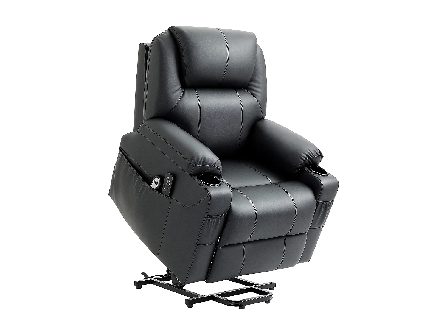 Poltrona alzapersona massaggiante e reclinabile max 135° nero