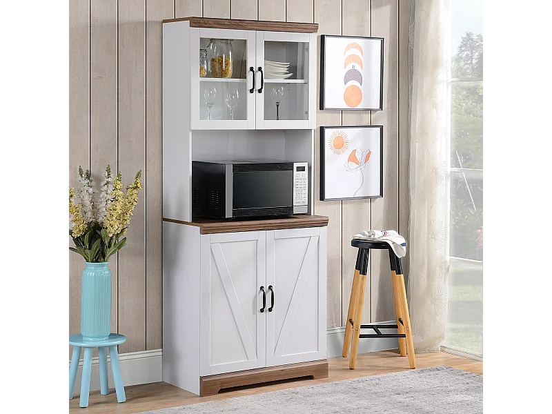 Dispensa per cucina con armadietti a 2 ante e piano di lavoro in mdf