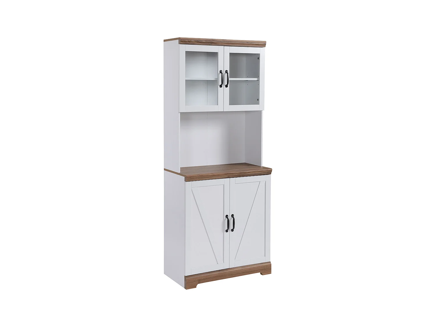 Dispensa per cucina con armadietti a 2 ante e piano di lavoro in mdf