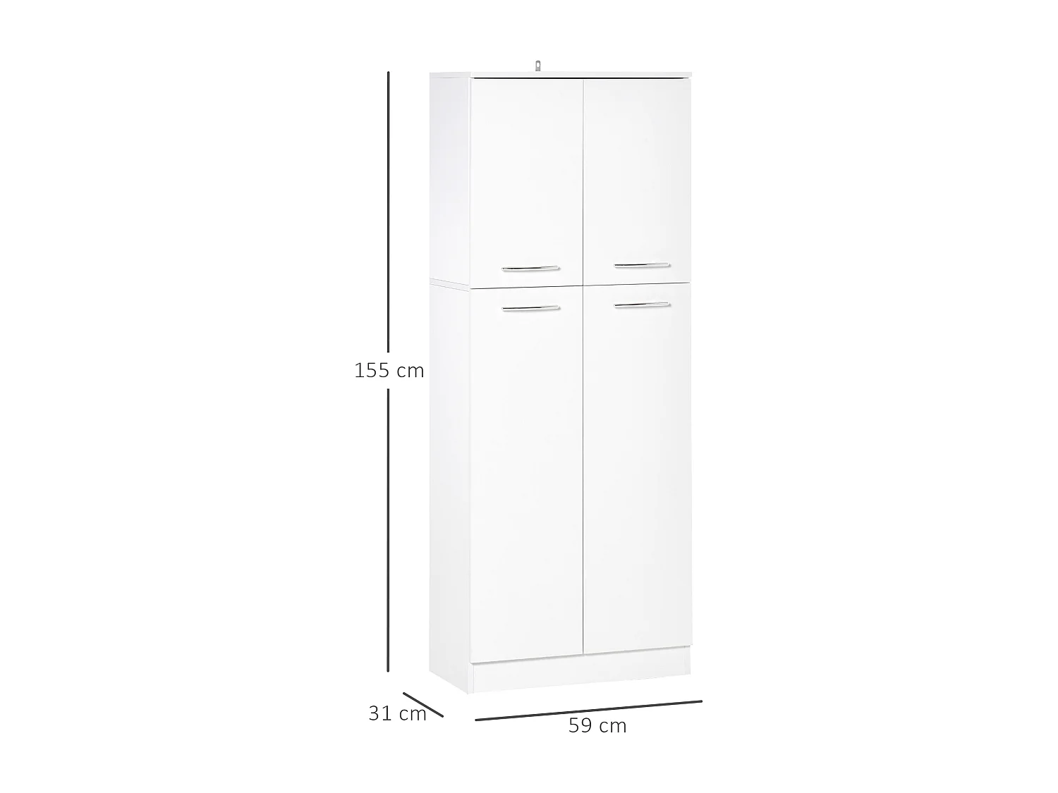 Mobile moderno multiuso 2 armadietti mensole regolabili bianco