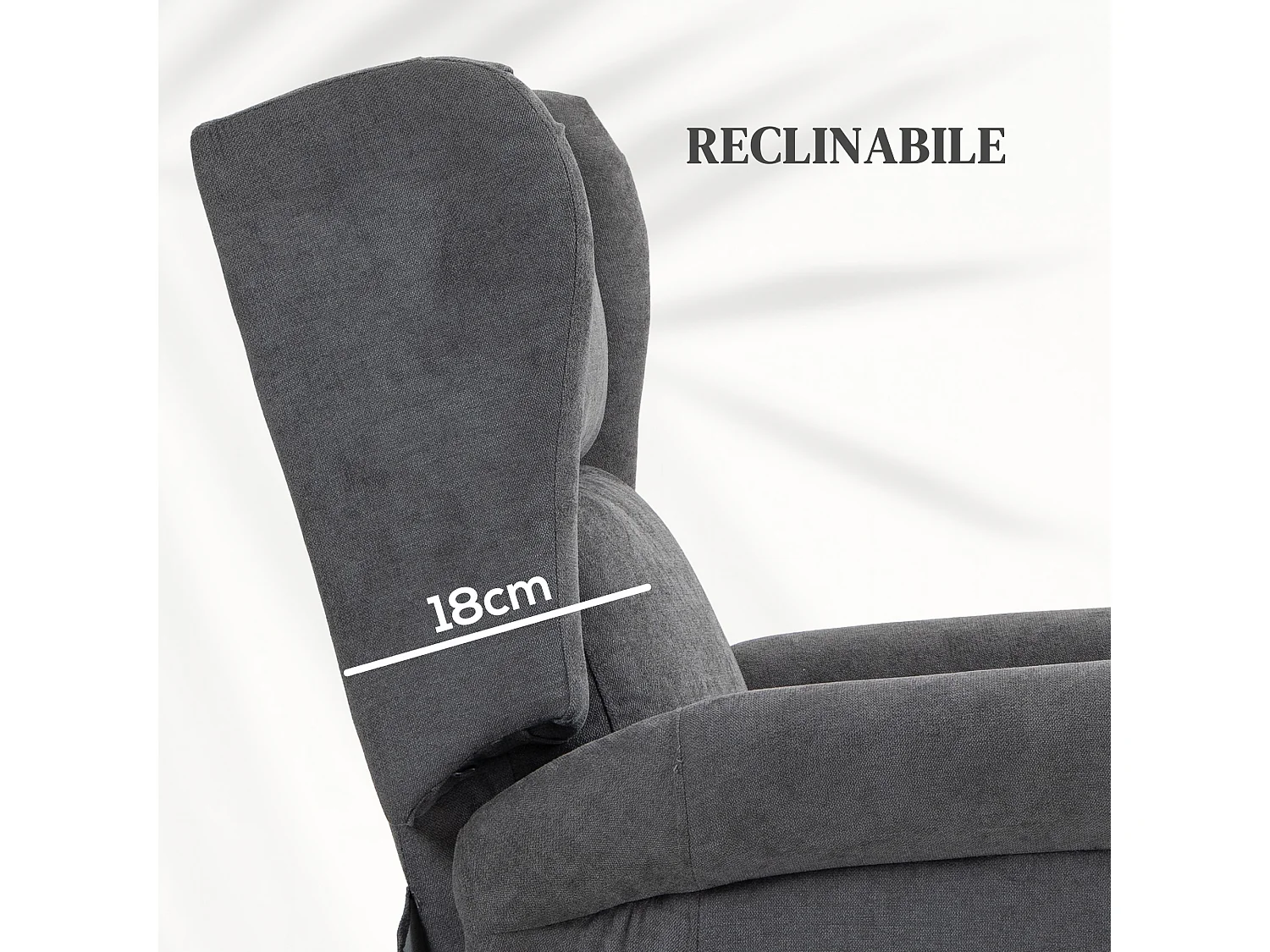 Poltrona alzapersona teclinabile con telecomando grigio scuro