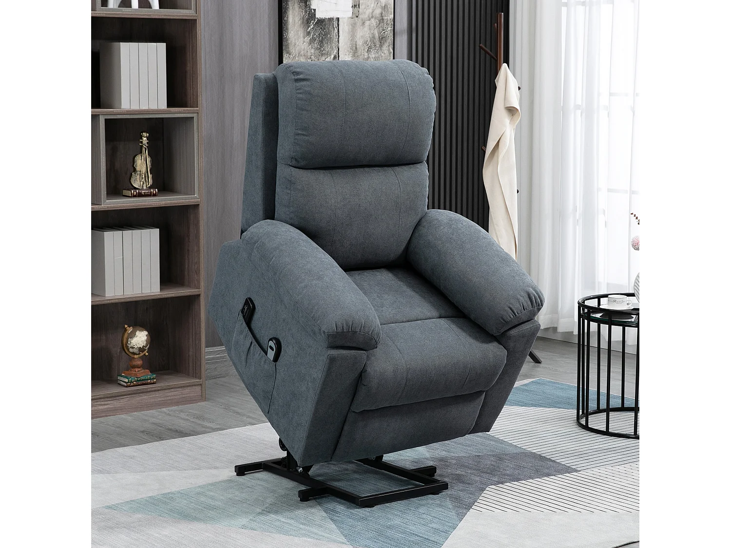 Poltrona massaggiante alzapersona con telecomando e poggiapiedi