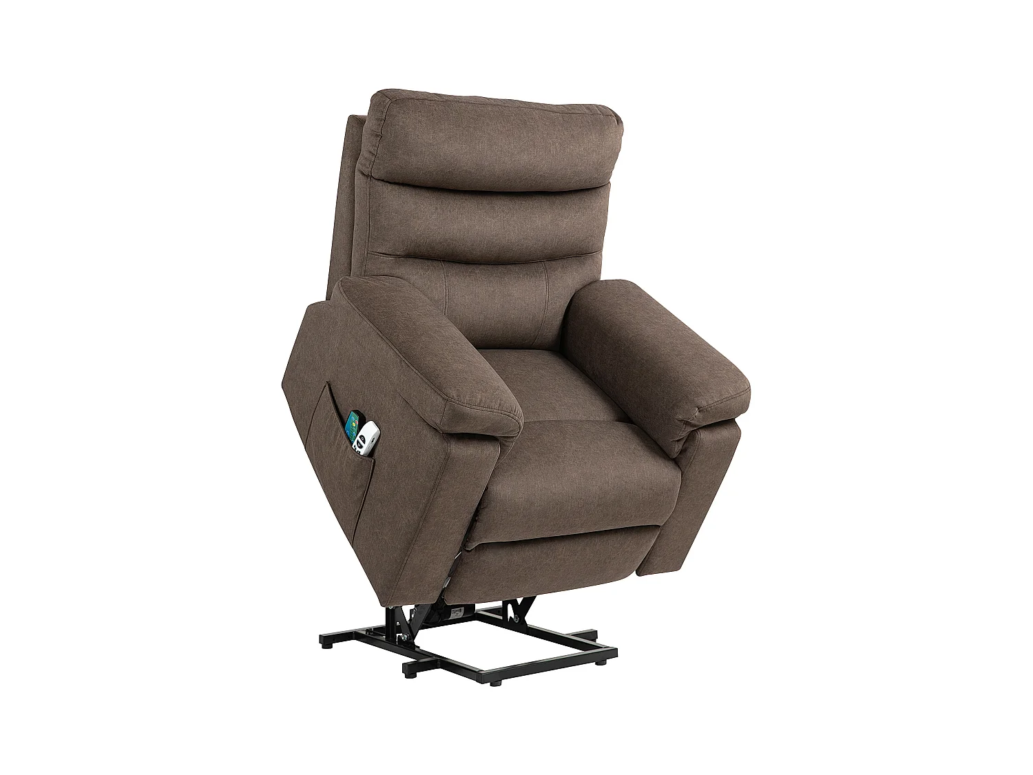 Poltrona alzapersona reclinabile massaggiante marrone scuro