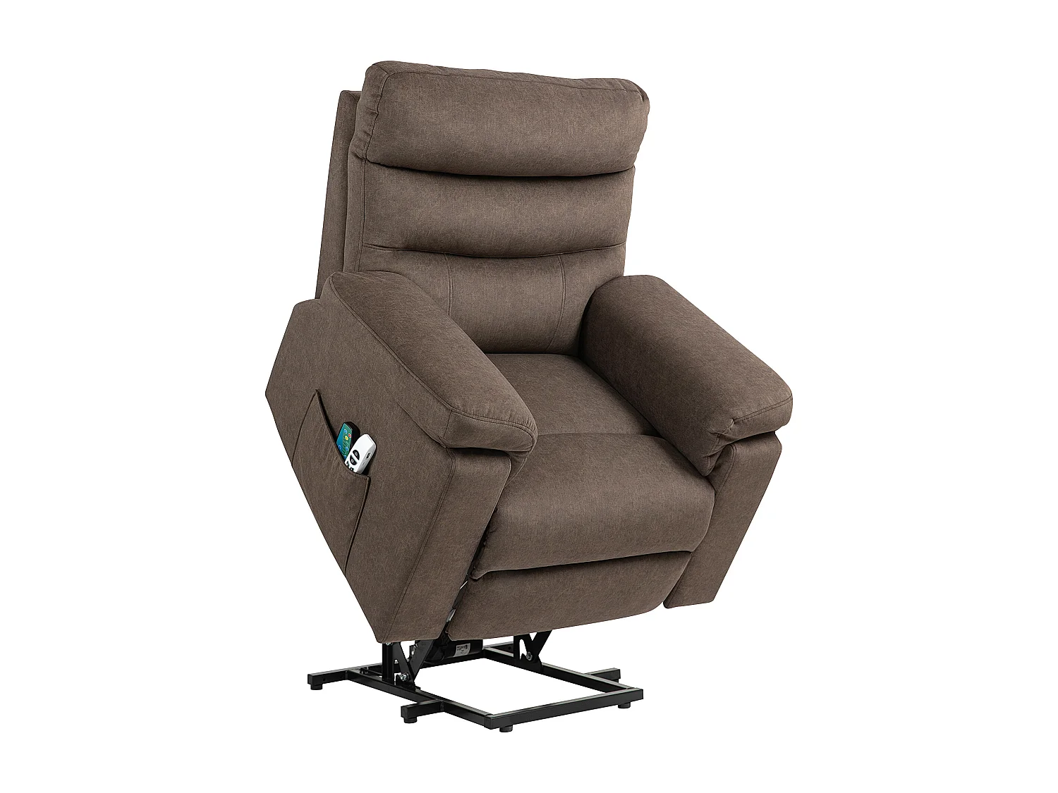 Poltrona alzapersona reclinabile massaggiante marrone scuro