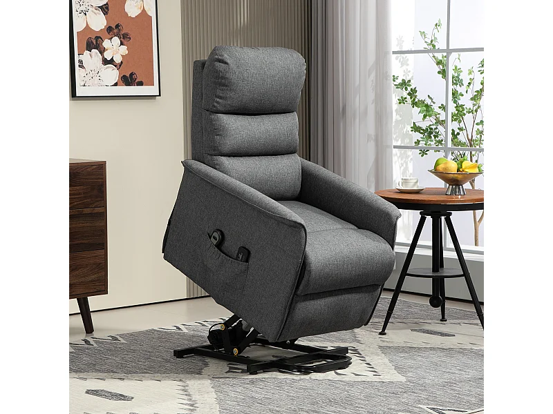 Poltrona alzapersona reclinabile massaggiante e riscaldata grigio