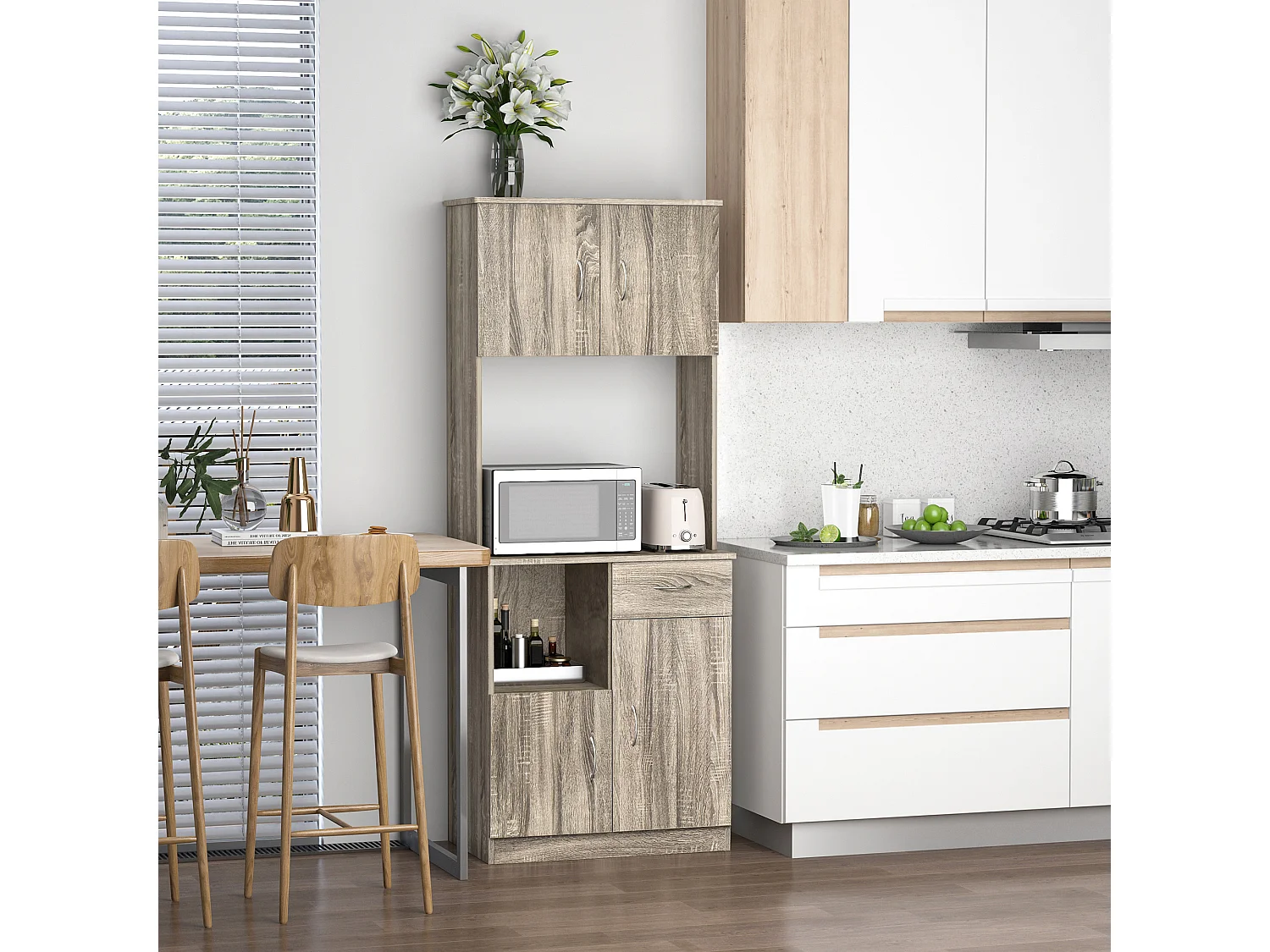 Credenza moderna per cucina legno 71x41x178cm