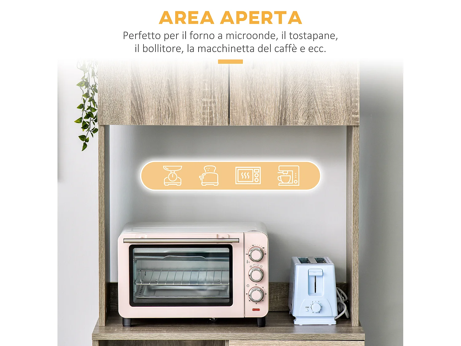 Credenza moderna per cucina legno 71x41x178cm