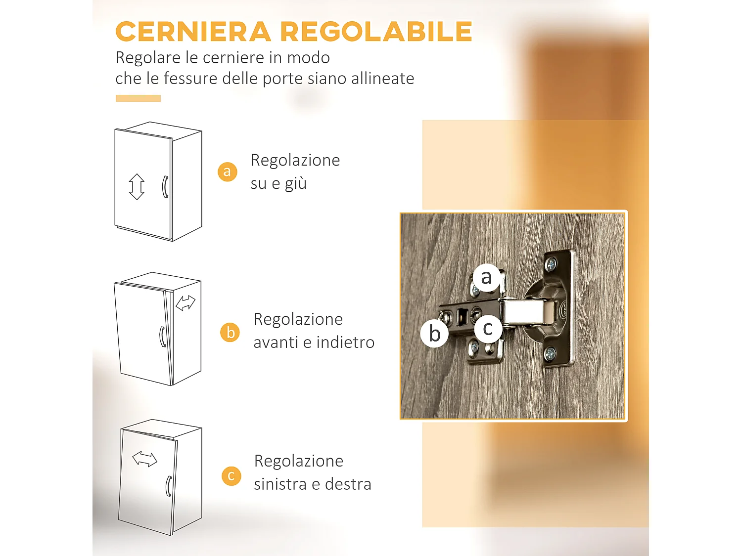 Credenza moderna per cucina legno 71x41x178cm