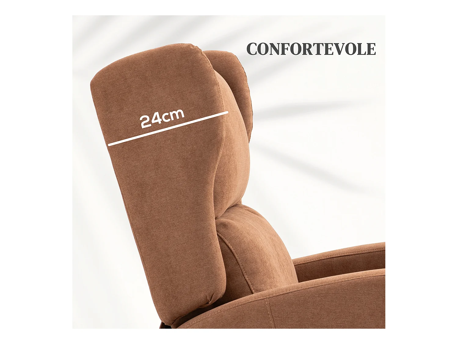 Poltrona relax alzapersona con schienale reclinabile marrone