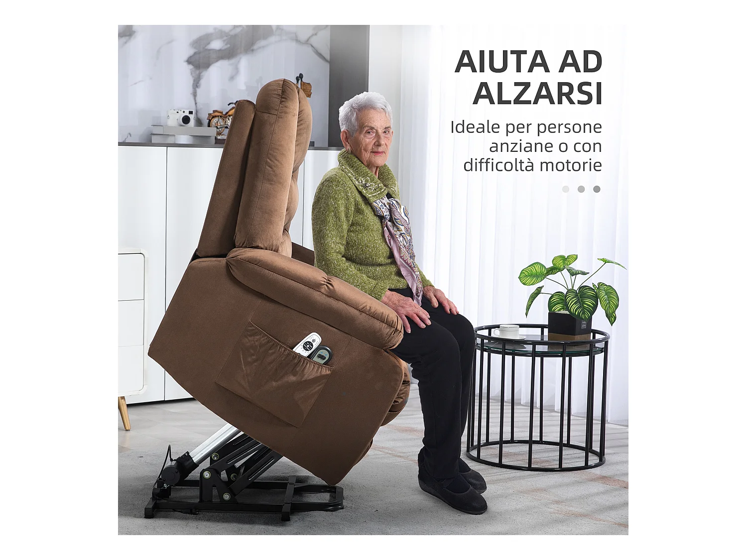 Poltrona relax alzapersona massaggiante riscaldata e reclinabile