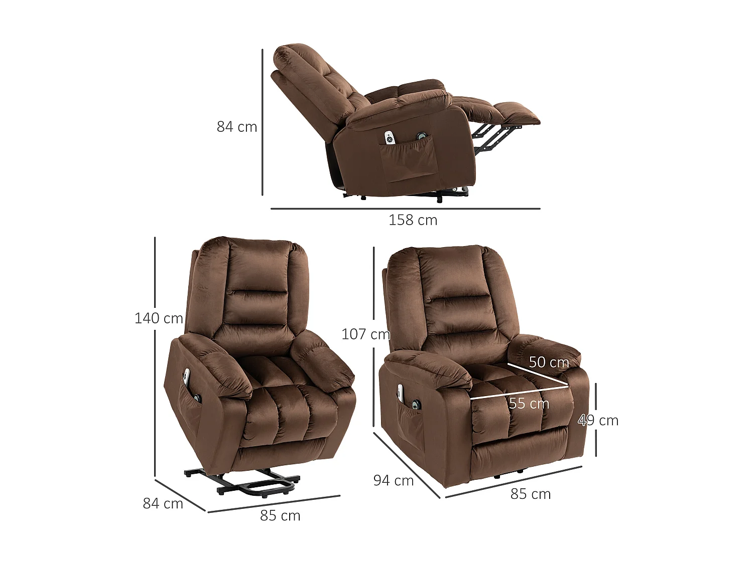 Poltrona relax alzapersona massaggiante riscaldata e reclinabile