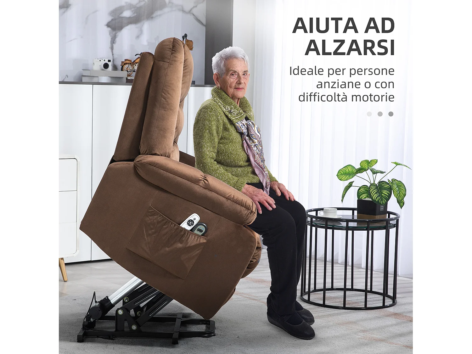 Poltrona relax alzapersona massaggiante riscaldata e reclinabile