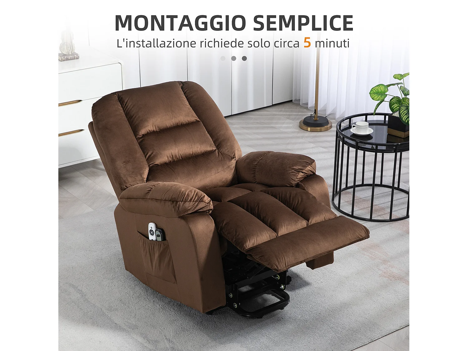 Poltrona relax alzapersona massaggiante riscaldata e reclinabile