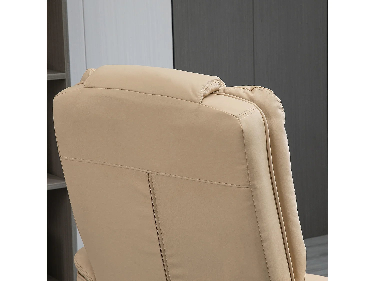 Set poltrona relax e pouf poggiapiedi reclinabile e girevole