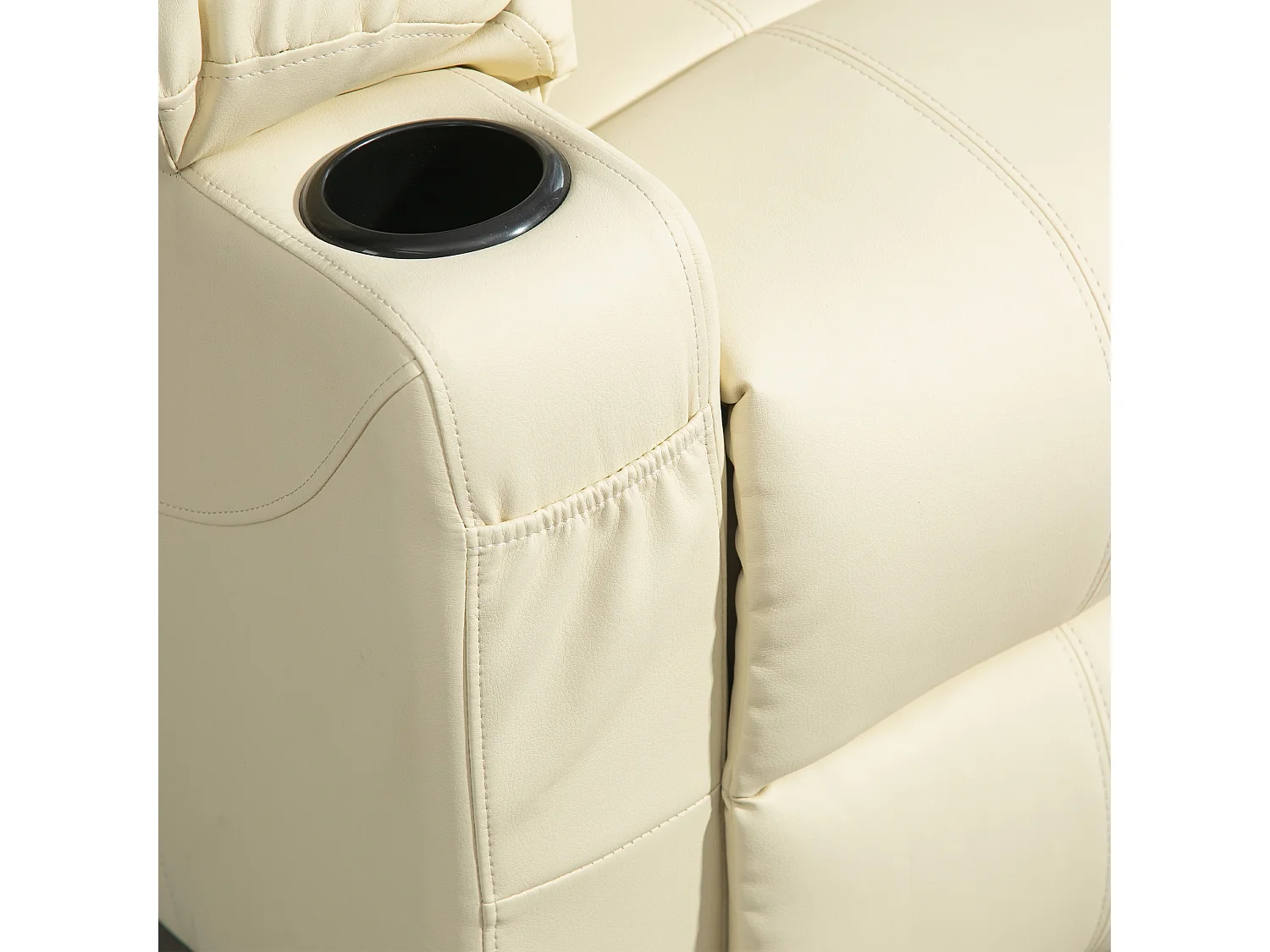 Poltrona reclinabile alzapersona massaggiante con telecomando crema