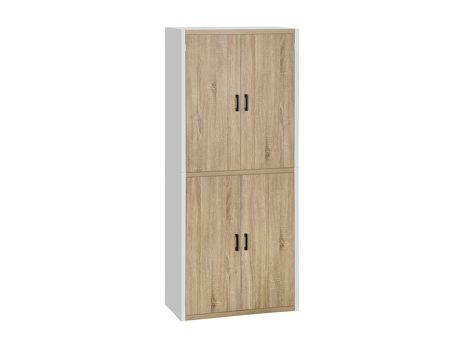 Dispensa cucina in legno mdf con 4 ripiani e 4 porte bianco