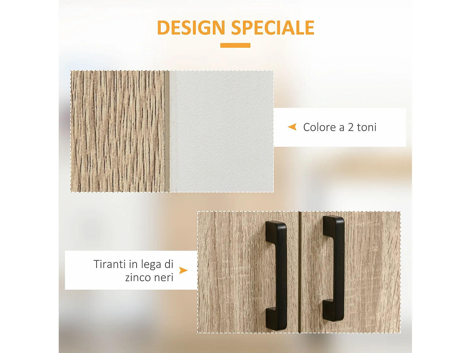 Dispensa cucina in legno mdf con 4 ripiani e 4 porte bianco