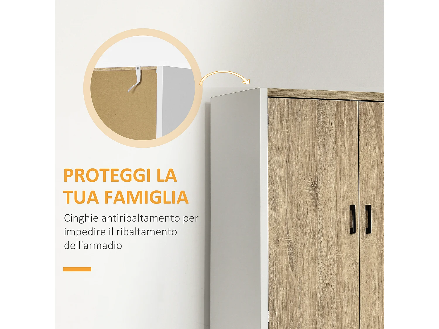 Dispensa cucina in legno mdf con 4 ripiani e 4 porte bianco