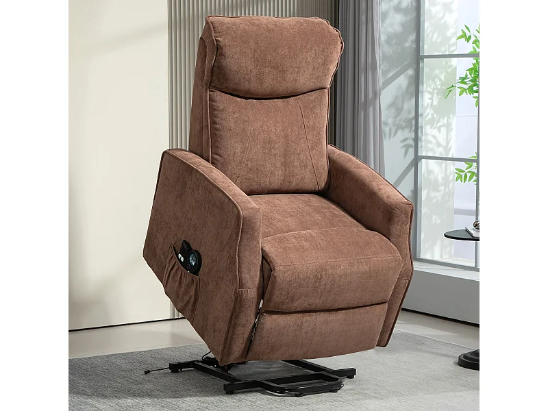 Poltrona relax alzapersona reclinabile con 8 punti massaggio marrone